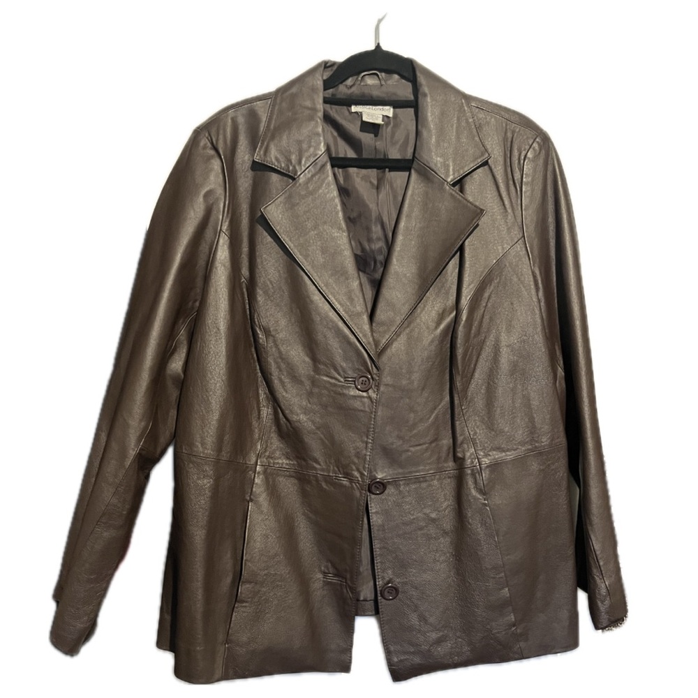 Vintage Brown Leather Jacket 90s style